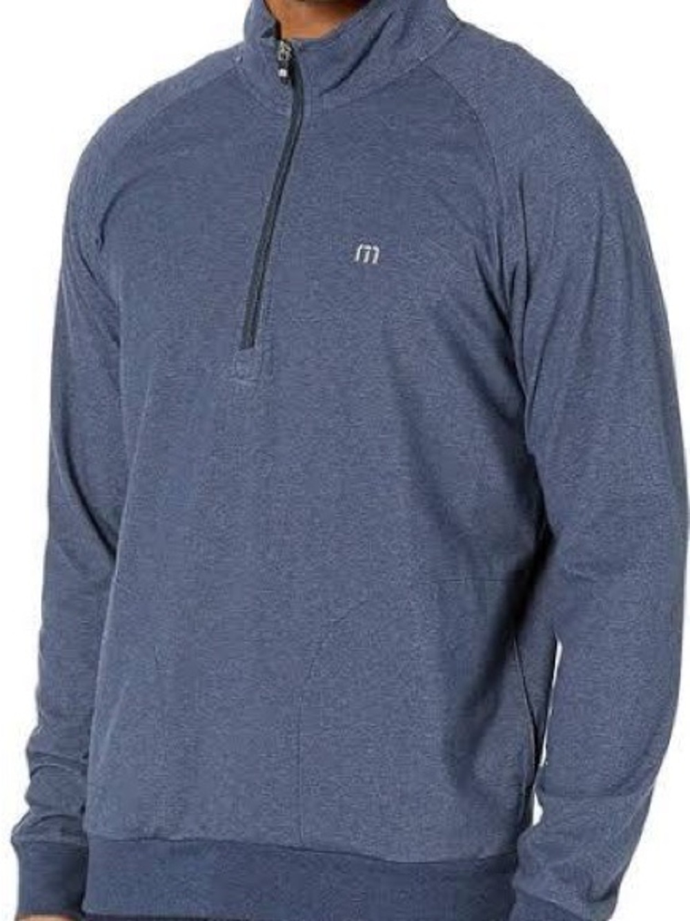 Travis Mathew Heathered Navy Quarter-Zip Performance Pullover